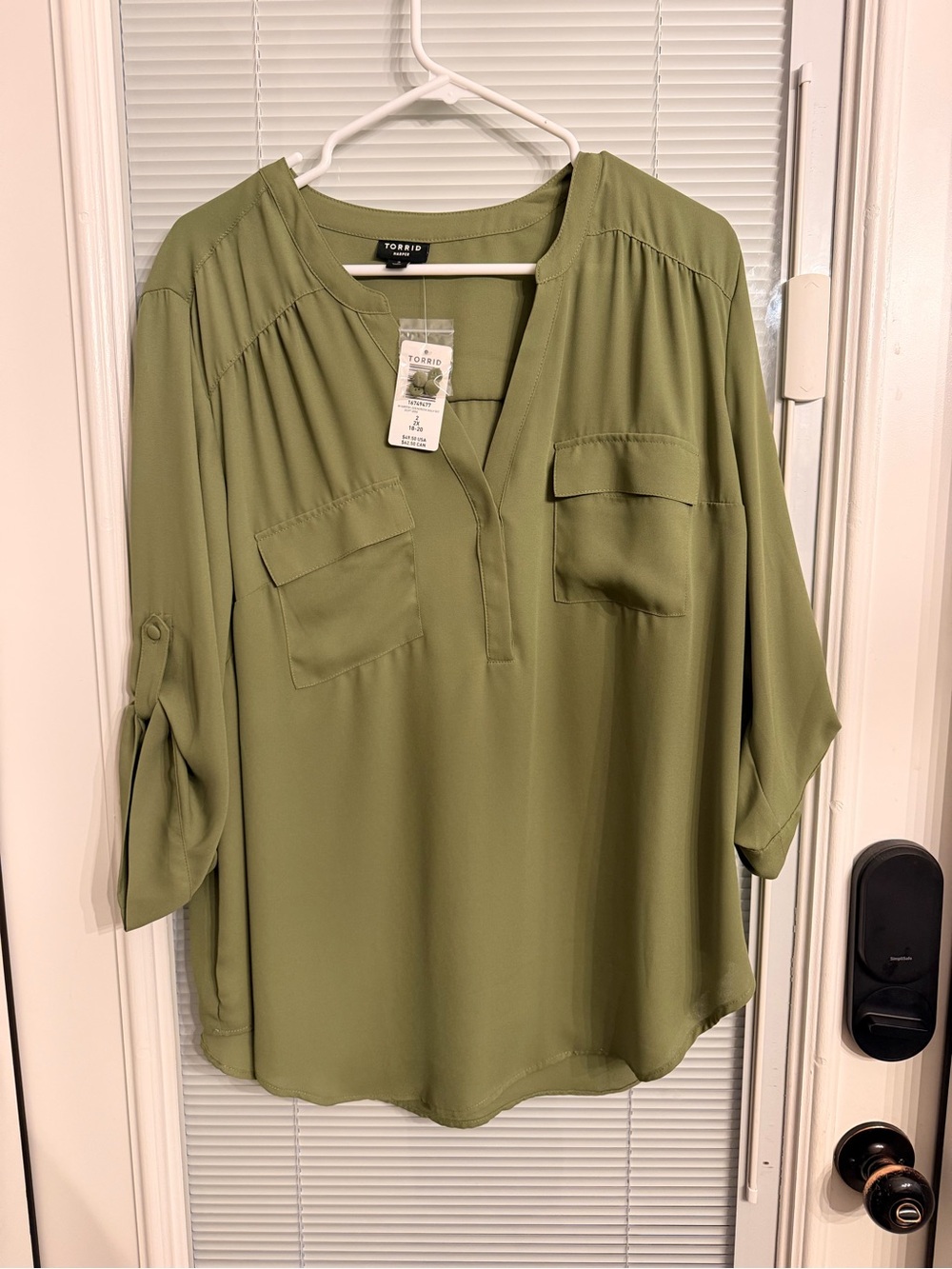 torrid Olive Utility Split-Neck Tunic